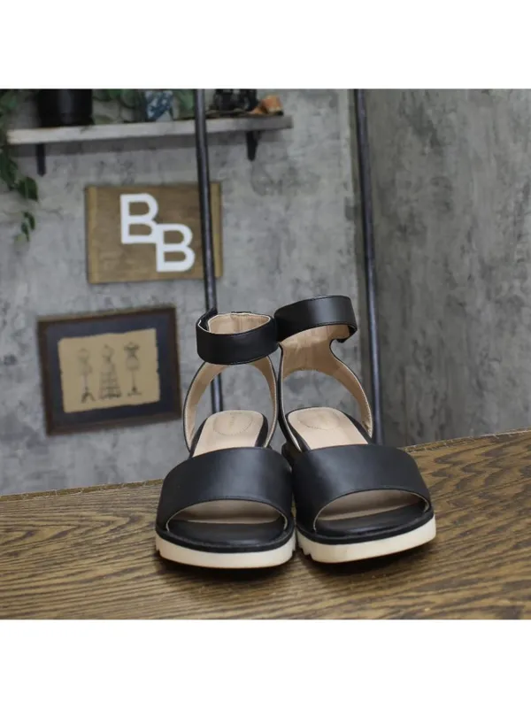 Giani Bernini Womens Constancia Ankle Strap Wedge Sandals Black Smooth 6M - Image 3