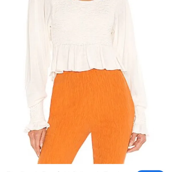 Free People Cream Textured Blouse - Image 2