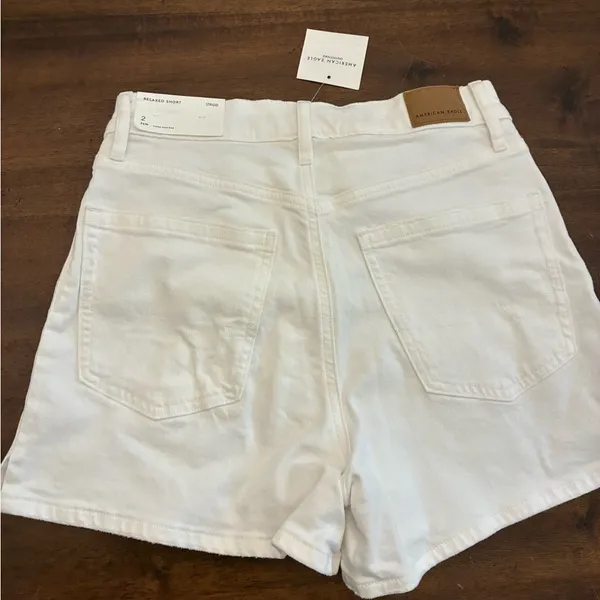 American Eagle Relaxed Shorts Strigid Women’s Size 2 White Denim Short New NWT - Image 3