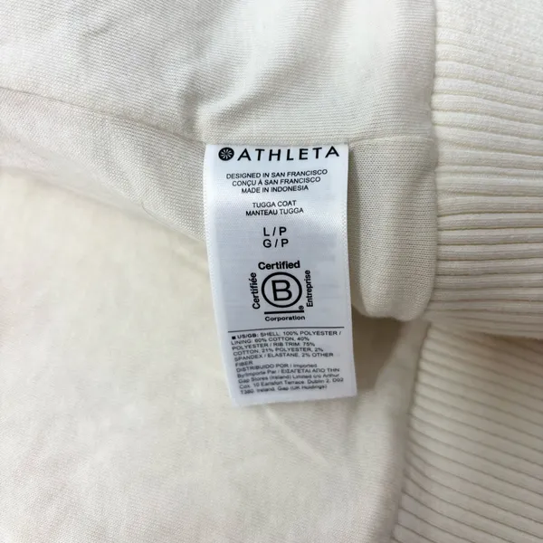 Athleta Tugga long sherpa jacket in a‎ natural/cream color Size L - Image 14