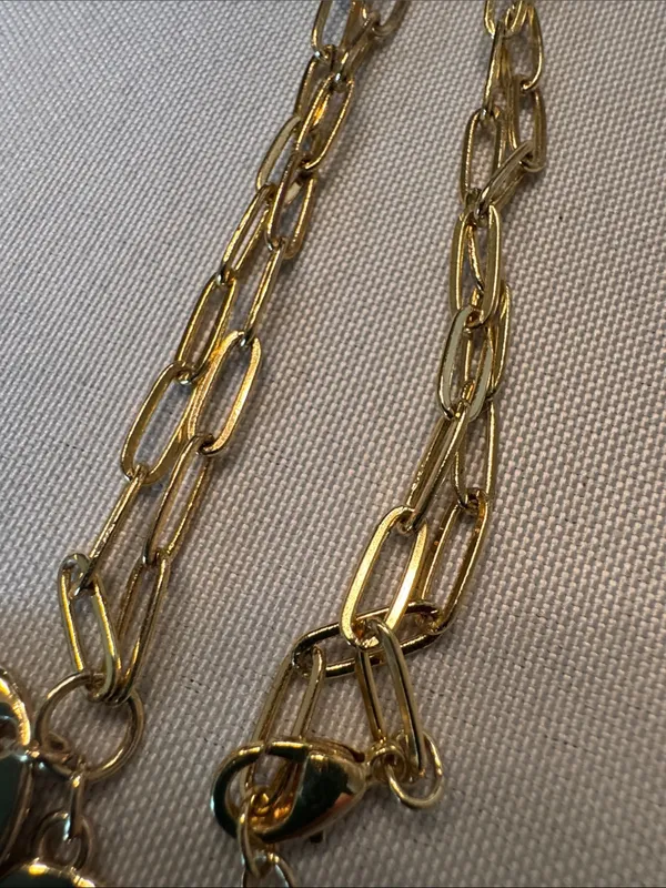 LOFT Gold-Tone Paperclip Chain Necklace with Double Disc Charms - Image 4