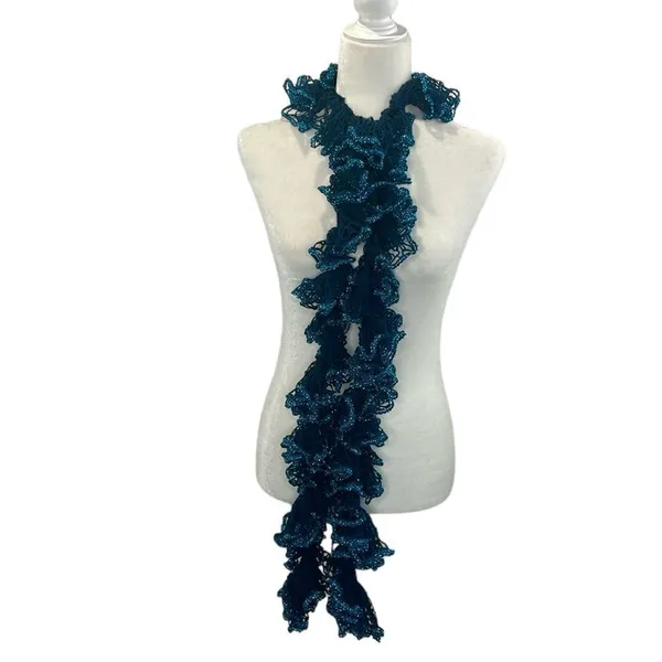 Source Unknown Scarf crochet sparkling blue - Image 3