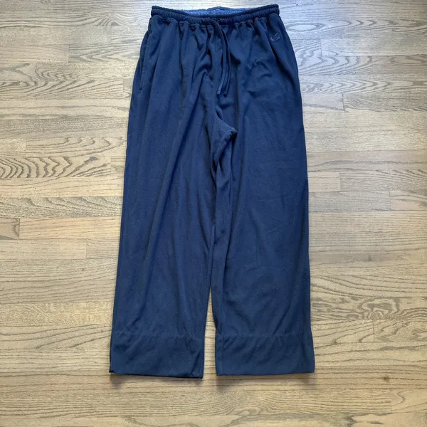 Club Room Fleece Pajama‎ Pants Men's M Navy Solid Drawstring Elastic Waist - Image 2