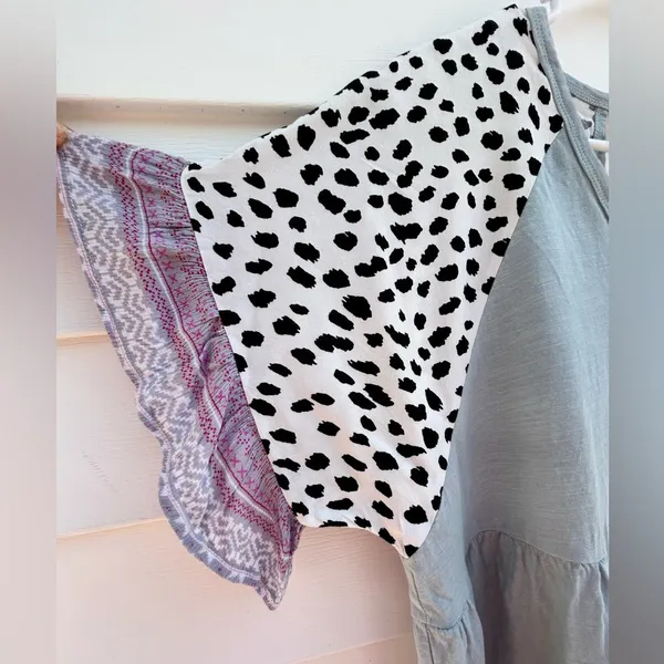 Women's Gray and Patterned Top Size L - Image 6