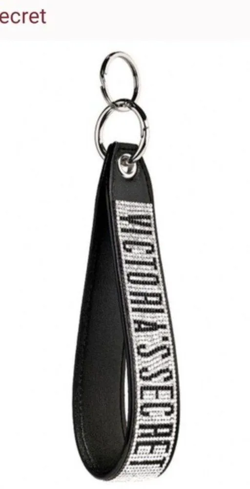 VICTORIA'S SECRET Rhinestone Logo Wristlet Keychain Strap - Image 6