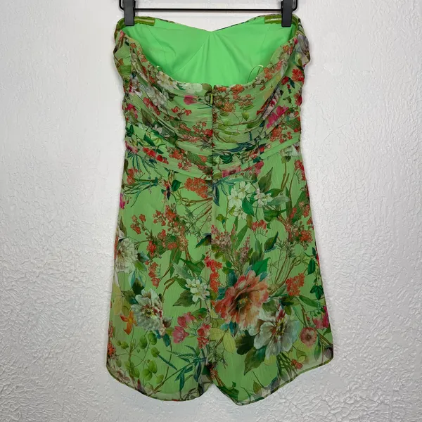 Jay Godfrey Lydia Floral Strapless Romper Size 6 - Image 3