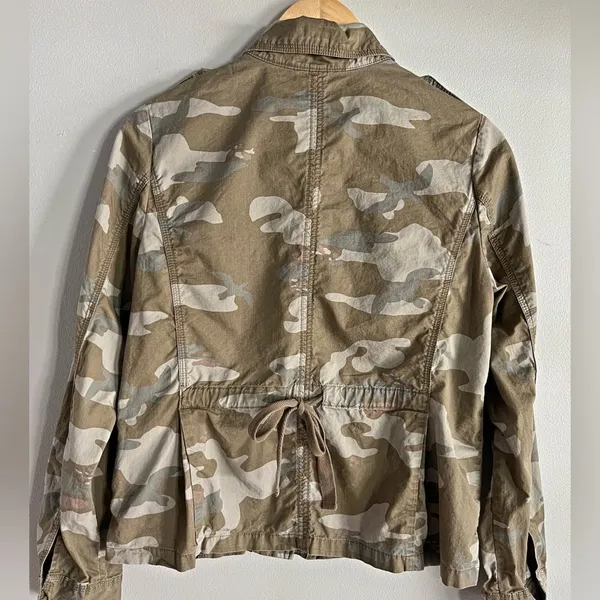 Old Navy Camo Utility Jacket Women’s M Military Cargo Lightweight Cotton - Image 6