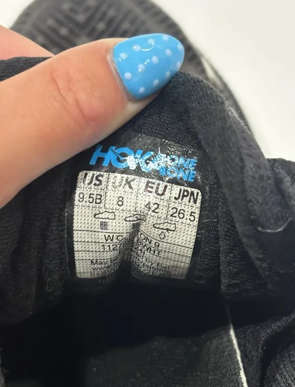 Hoka Clifton 9 Black and White Running Shoes - Image 8