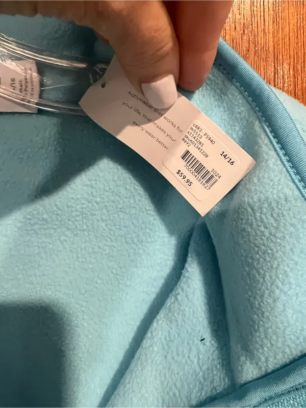 Lane Bryant Light Blue Quarter-Zip Fleece Pullover - Image 7