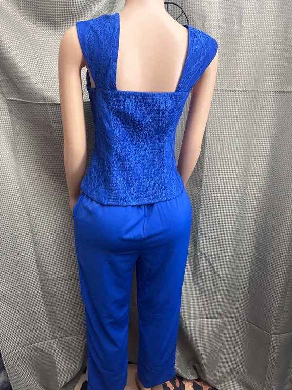 New two piece set royal blue very fancy - Image 3