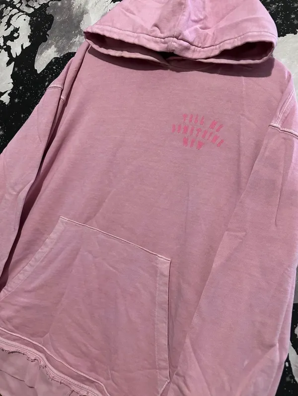 Divided Pink Puff Print Tell Me Something New Hoodie - Image 4