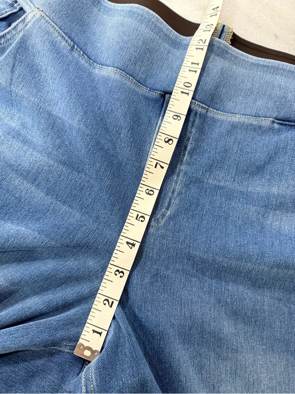 NWOT Halara Size 2X Pull On Wide Leg Jeans Blue Stretch Denim High Rise Regular - Image 8