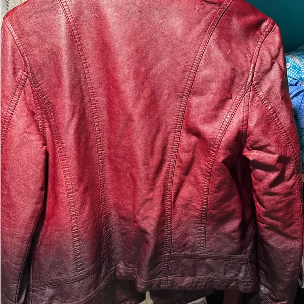 BKE Women's Burgundy Leather Jacket - Image 4
