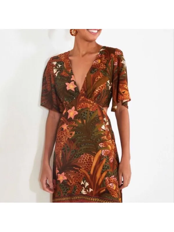 FARM Rio Jaguar Jungle Mini Dress Size S (15.5 PTP) - Image 4