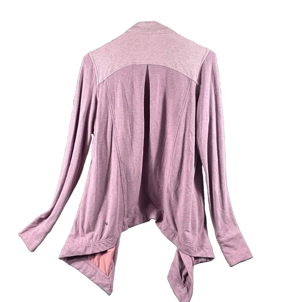 Lululemon Coast Wrap Heathered Mod Rose 8 Funnel Neck Jacket Button Cocoon - Image 8