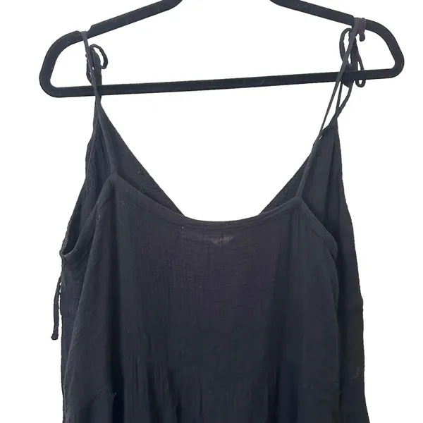 LACAUSA Thea‎ Slip Tank Midi Dress Black Sz Small - Image 4