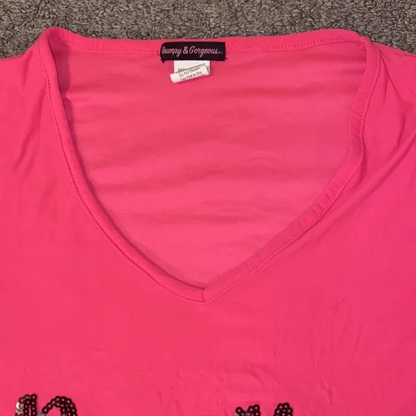 Charlotte Russe Grumpy and Gorgeous Bonita Pink Sparkly Pajama Top - Image 3