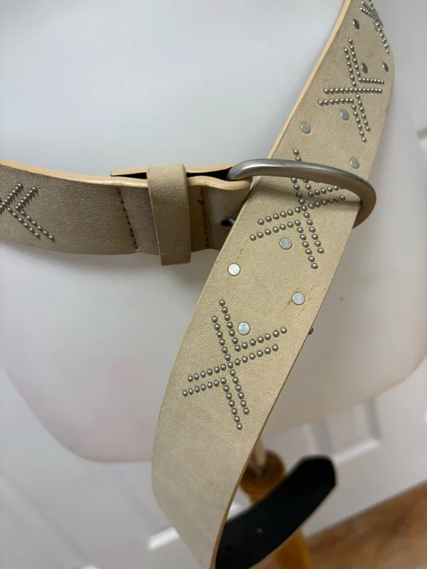 Universal Threads Ladies Studded Beige Belt - Long (49") - Image 2