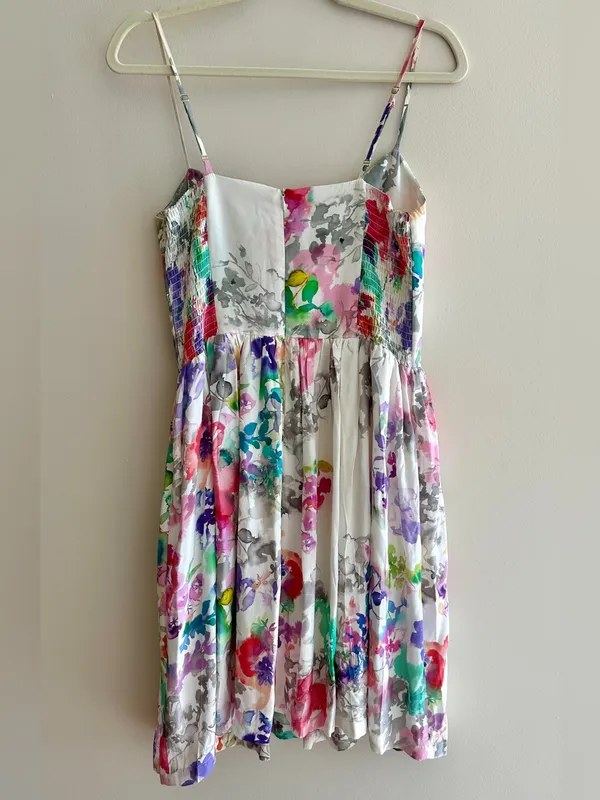 Amanda Uprichard Mai Tai Dress, Size Large, Floral Silk Garden Party Mini Dress - Image 8