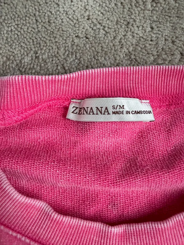 Zenana Pink Washed Oversized Sweatshirt – S/M - Image 3