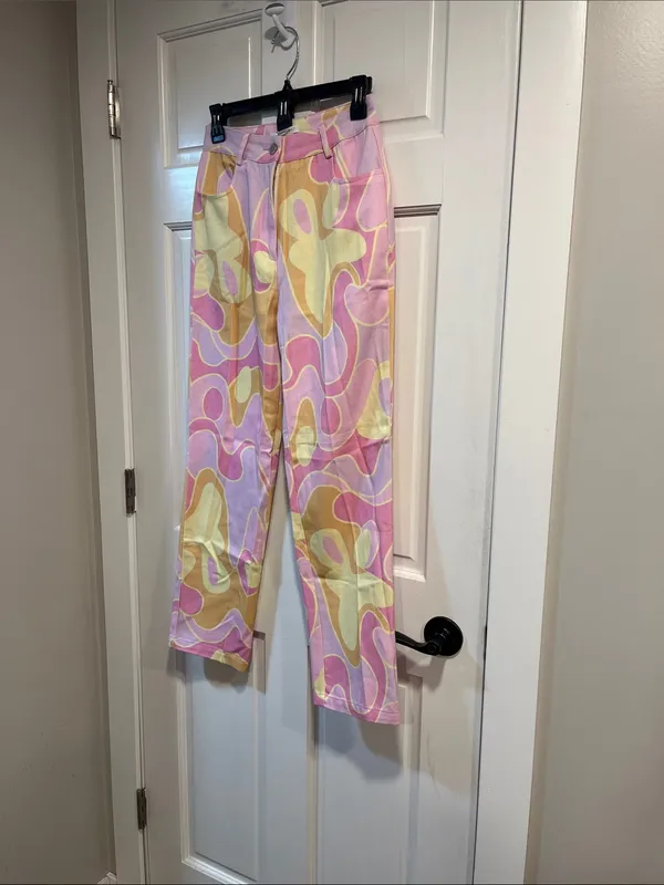 Dolls Kill Peppermayo Keep Your Heart Psychedelic Pants US Size 4 NWT - Image 5