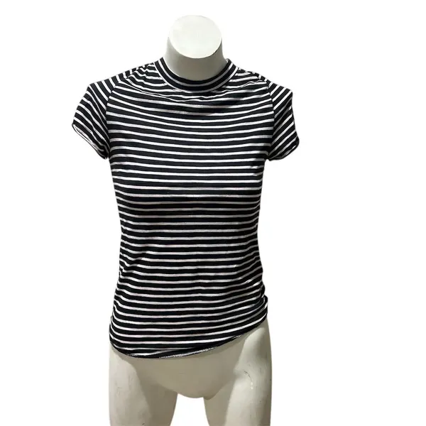 Free People We The Free Women's Striped T-Shirt Black Size S - Image 8