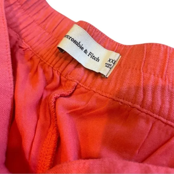 Abercrombie and Fitch Pink Linen Blend Pull-On Shorts Women’s XXL - Image 4