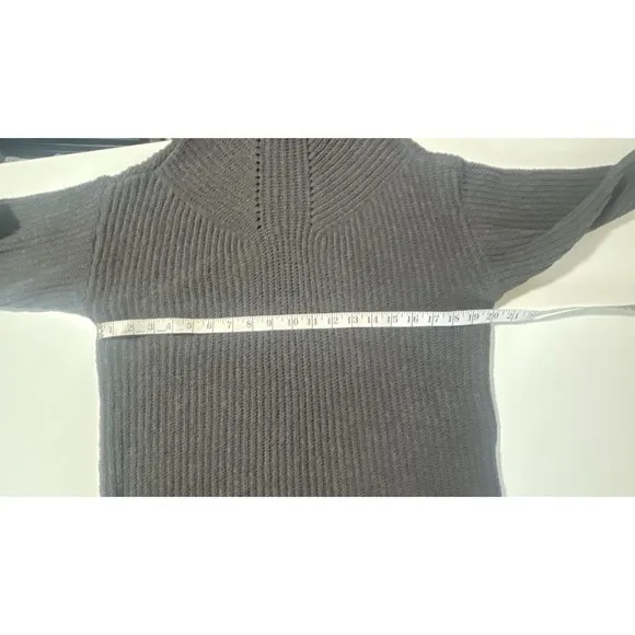 American Eagle Charcoal Grey Ribbed Turtleneck Sweater Dress Midi‎ Length Size M - Image 6