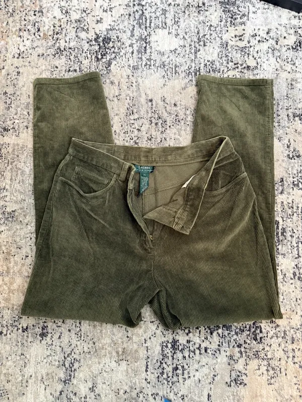 Vintage green Corduroy high Waisted Pants - Image 4