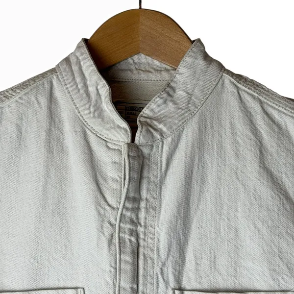 Current Elliott The Richland Coveralls Women Medium Ivory Denim Jumpsuit Utility - Image 4