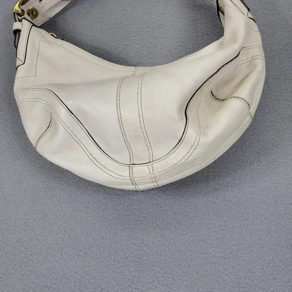 Coach Hobo Bag Cream Leather Braided Strap Brass Hardware 10042 Dylan - Image 3