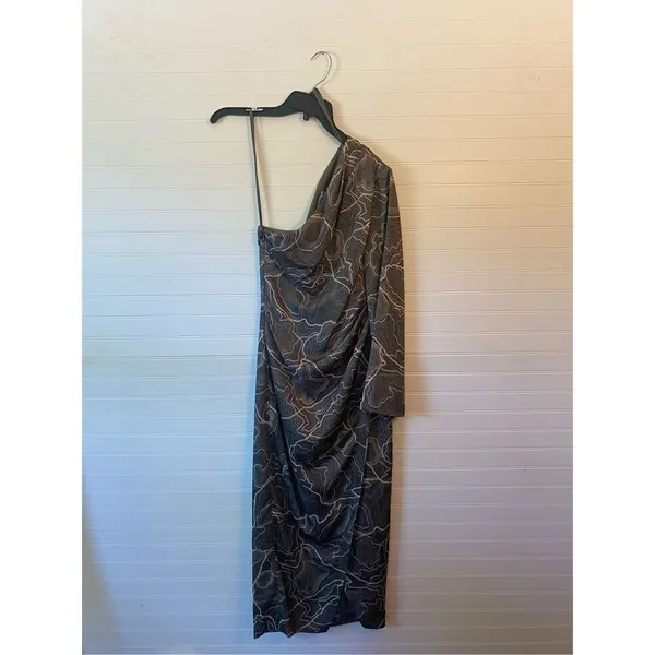 Antonio Melani x Elizabeth Damrich Monroe One Shoulder Satin Midi Dress - Image 5