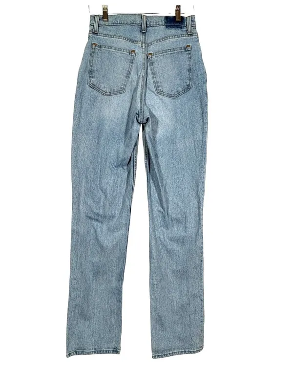 Abercrombie & Fitch the 90s Straight Ultra High Rise Distressed Jeans size 4 Lon - Image 3