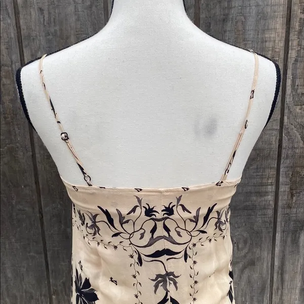 EUC Forever 21 Cream Slip Midi Dress Spaghetti Strap Cocktail Size 2 Whimsical - Image 5