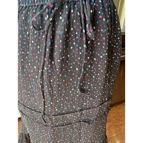 Coach Tiered Snap Aline Midi Skirt Sz.0 Stretch Waist - Dots Black Multicolor - Image 8