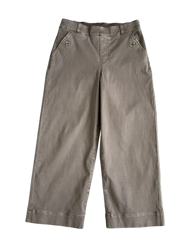 Spanx Stretch Twill Wide Leg Crop Pants Women’s Size M Pull On - Image 2