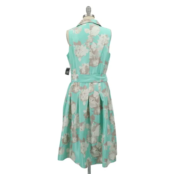 NWT JH Collectibles Floral Belted Faux Wrap Collared Sleeveless Midi Dress 12 - Image 4