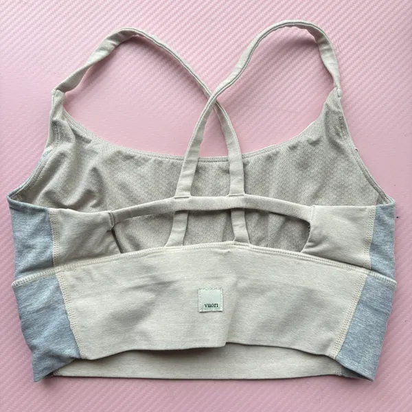 Vuori beige and gray sports bra - Image 2