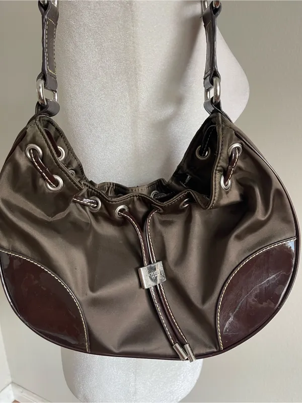 Chaps Brown Shoulder Hobo Bag with Dark Brown Accents - Image 2