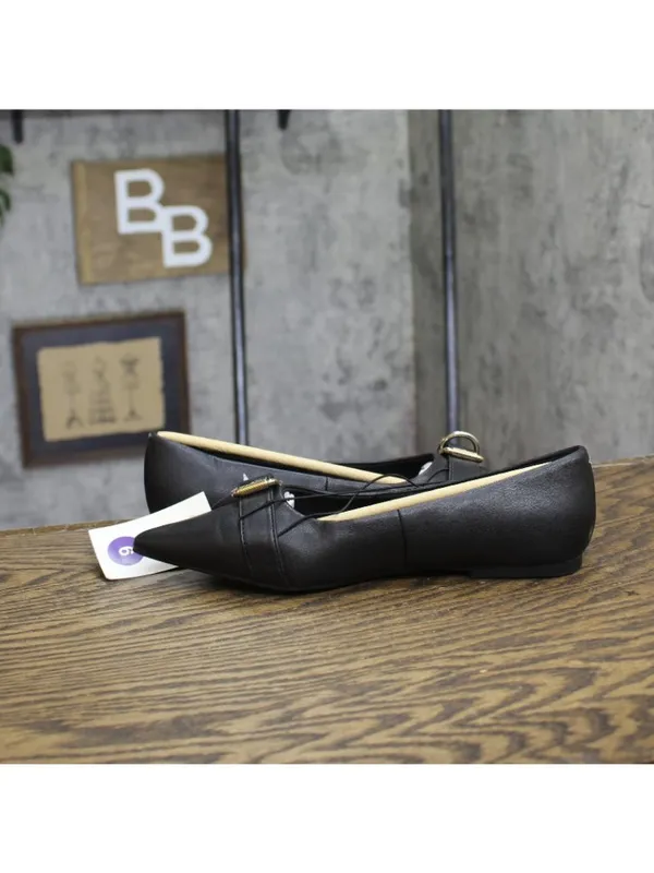 NWT A New Day Womens Valentina Pointed Toe Buckle Ballet Flats 94462477 Black 6M - Image 8
