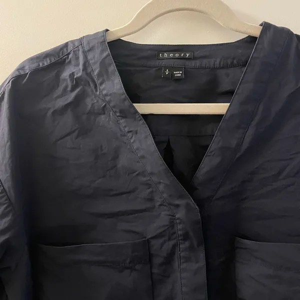 Theory Navy Blouse - Image 3