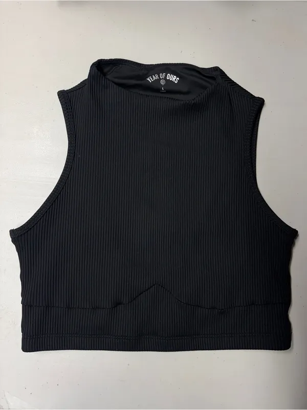 Revolve Year Of Ours Ribbed Mock Neck Bra Black - Image 2