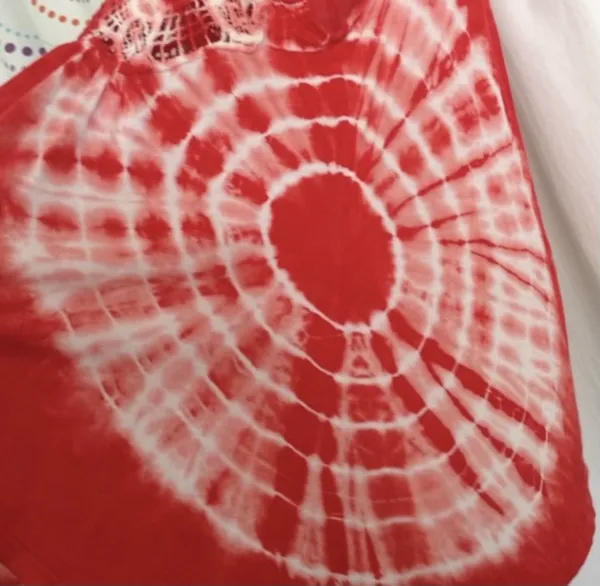 Love Notes Boho Coral Red Tie-Dye Tank Top - Image 7