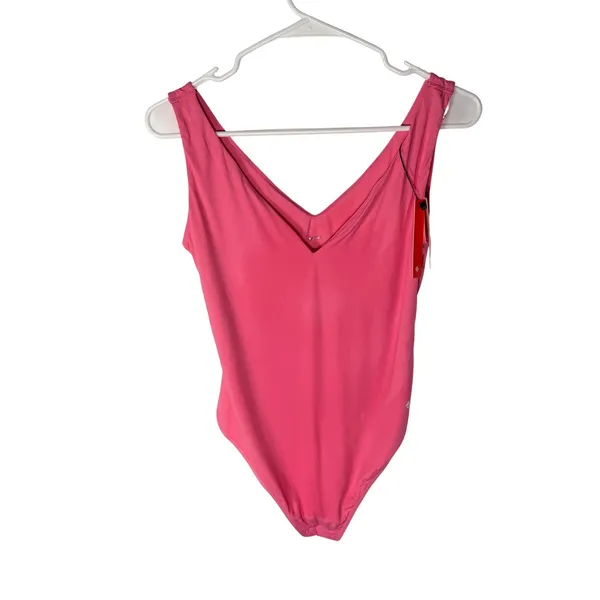 NWT Popilush Deep‎ V Neck Backless Shapewear Bodysuit Pink Medium - Image 4