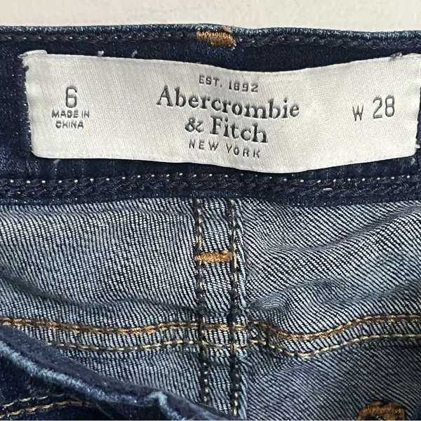 Abercrombie & Fitch Womens 6 W28‎ Dark Wash Straight Leg Stretch Jeans Blue - Image 7