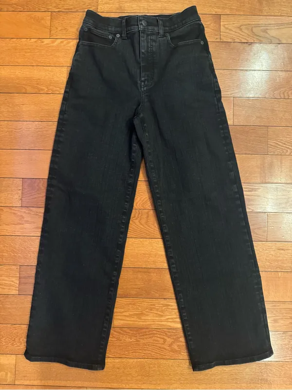 Madewell The Perfect Vintage Wide‑Leg Jeans Black Size 27 EUC - Image 2