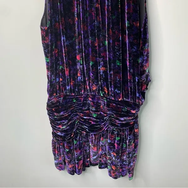 Ramy Brook silk velvet velour floral‎ Dolores halter mini dress size 14 party - Image 5