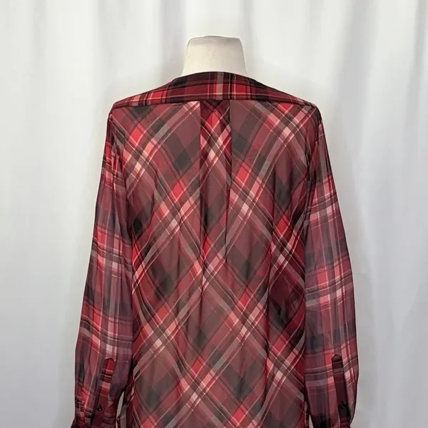 RAG & BONE Silk Victor Plaid Surplice Top Blouse Shirt Drapey High Low‎ Medium - Image 10