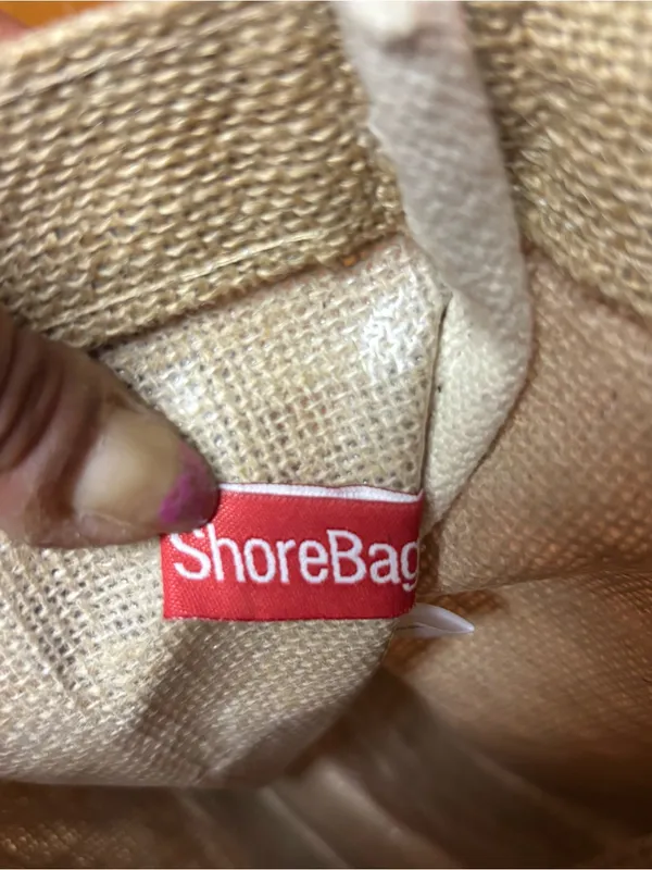Shorebags Jute Cotton Lined Mini Preppy Coastal Beach Resort Market Tote Bag - Image 5