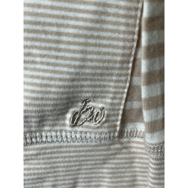 Blue Willi's Striped Cardigan Sweater Beige White Button Front Women's Large New - Image 10